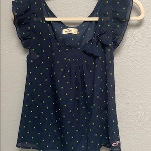 Polka dot sheer blouse